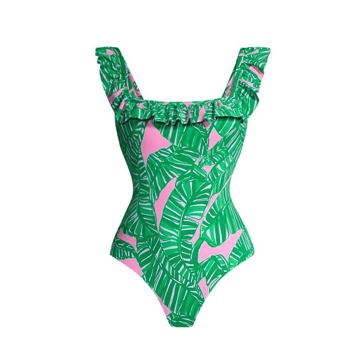 Small Ruffled Printed One Piece Swimsuit Women Holiday Bella Mia