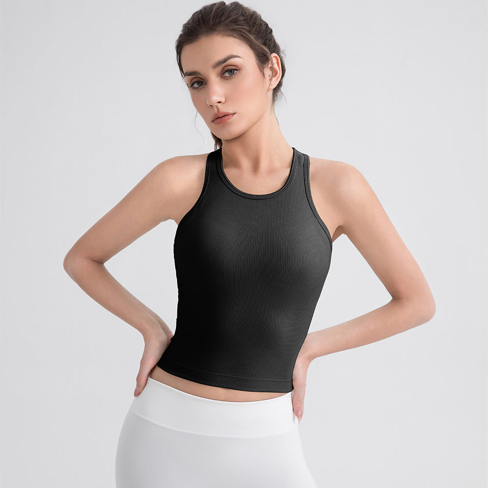 Yoga Vest Women with Chest Pad Pilates Training Top High Elastic Breathability Running Workout Bra Sports Vest Bella Mia