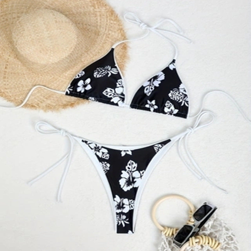 Floral Sexy Bikini Split Swimsuit Women Beach Triangle Bikini Swimsuit Bella Mia