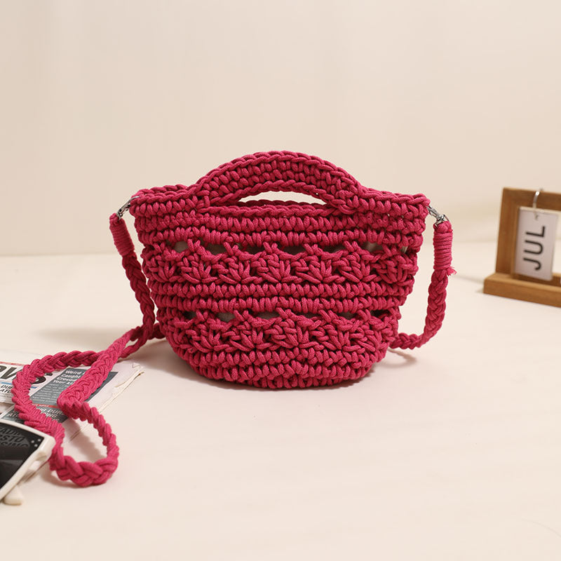 Crossbody Cotton Thread Woven Bag All Matching Hollow Out Cutout Straw Bag Vacation Beach Bag Partysu Women Bag Bella Mia