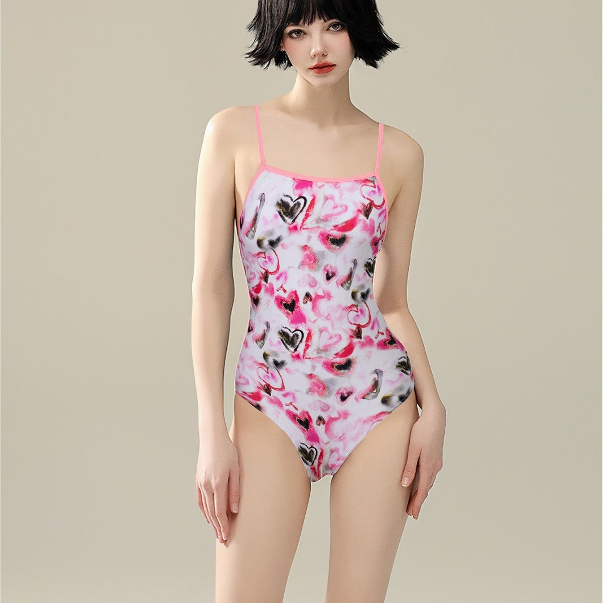 Racing Swimsuit Women Spring Swimming Pool Printed One Piece Swimsuit Nylon High Elastic Bikini Bella Mia