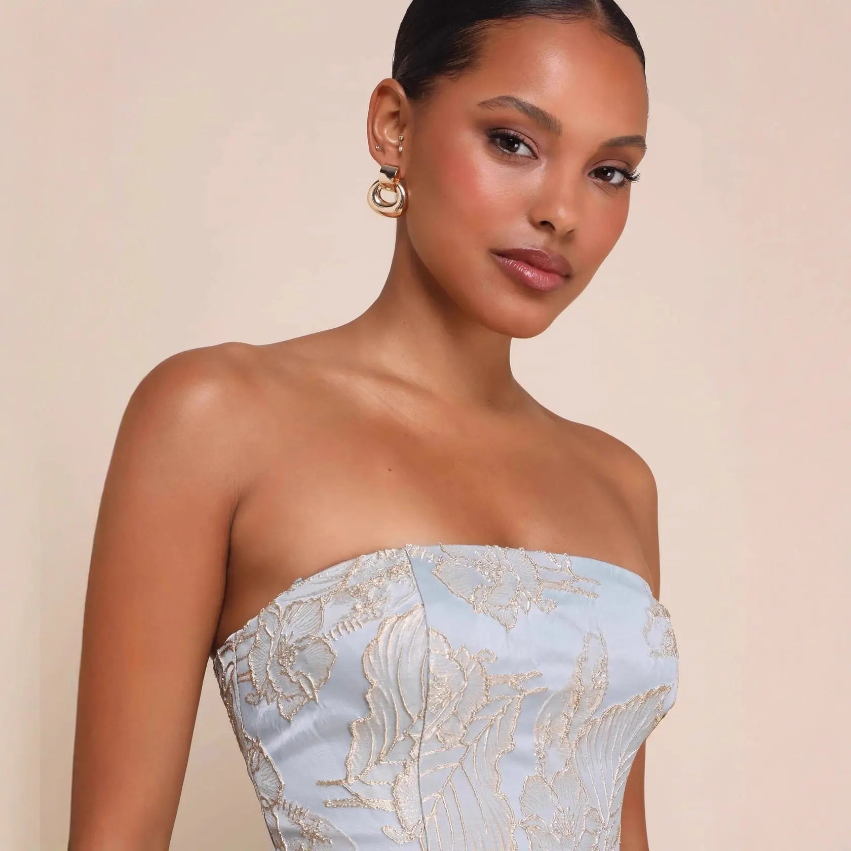 Women Slim Tube Top Pullover All Matching Short High Waist Floral Dress Bella Mia