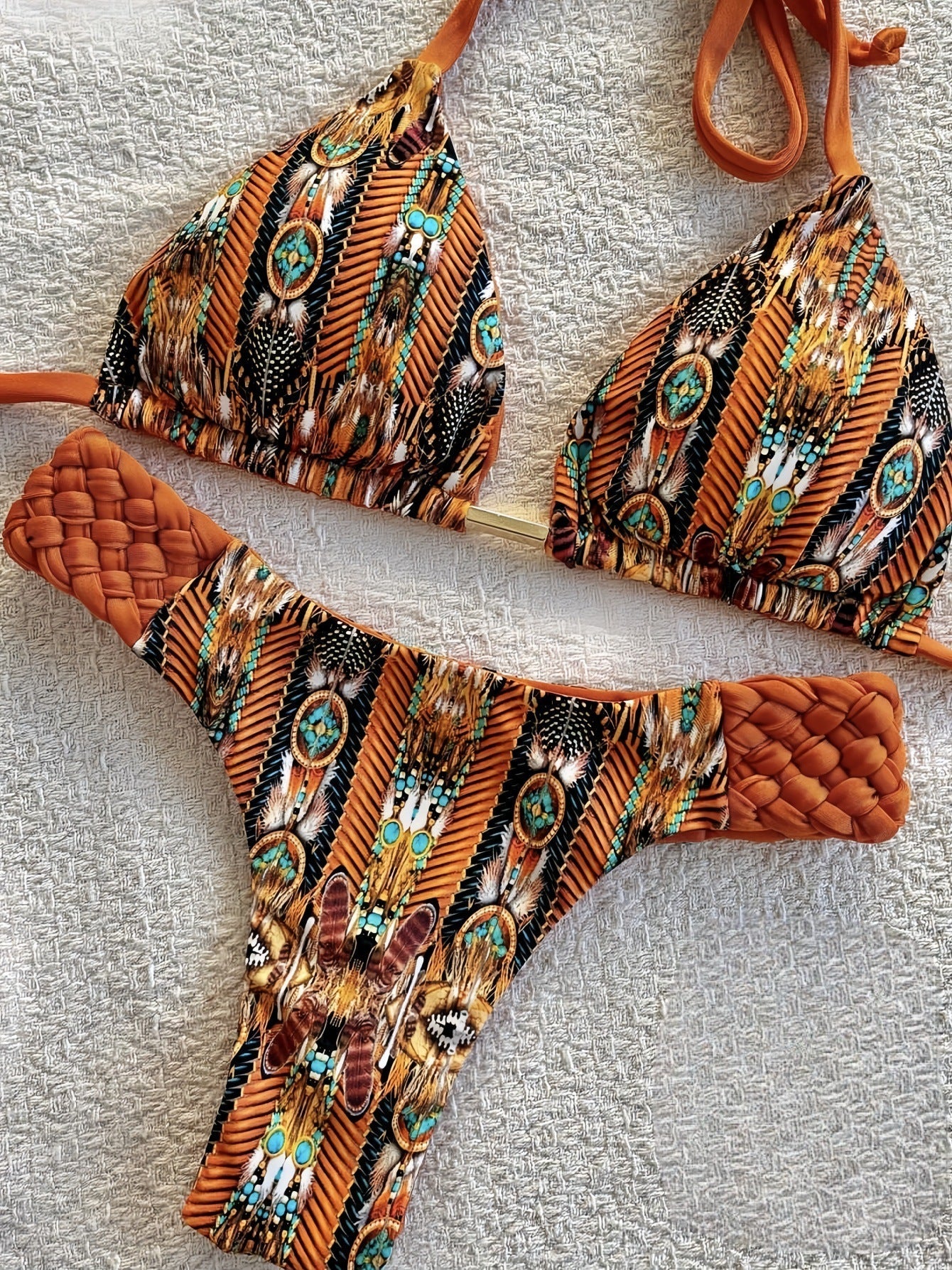 Braid Rope Print Bikini Swimsuit Beach Sexy Women Swimsuit Bella Mia
