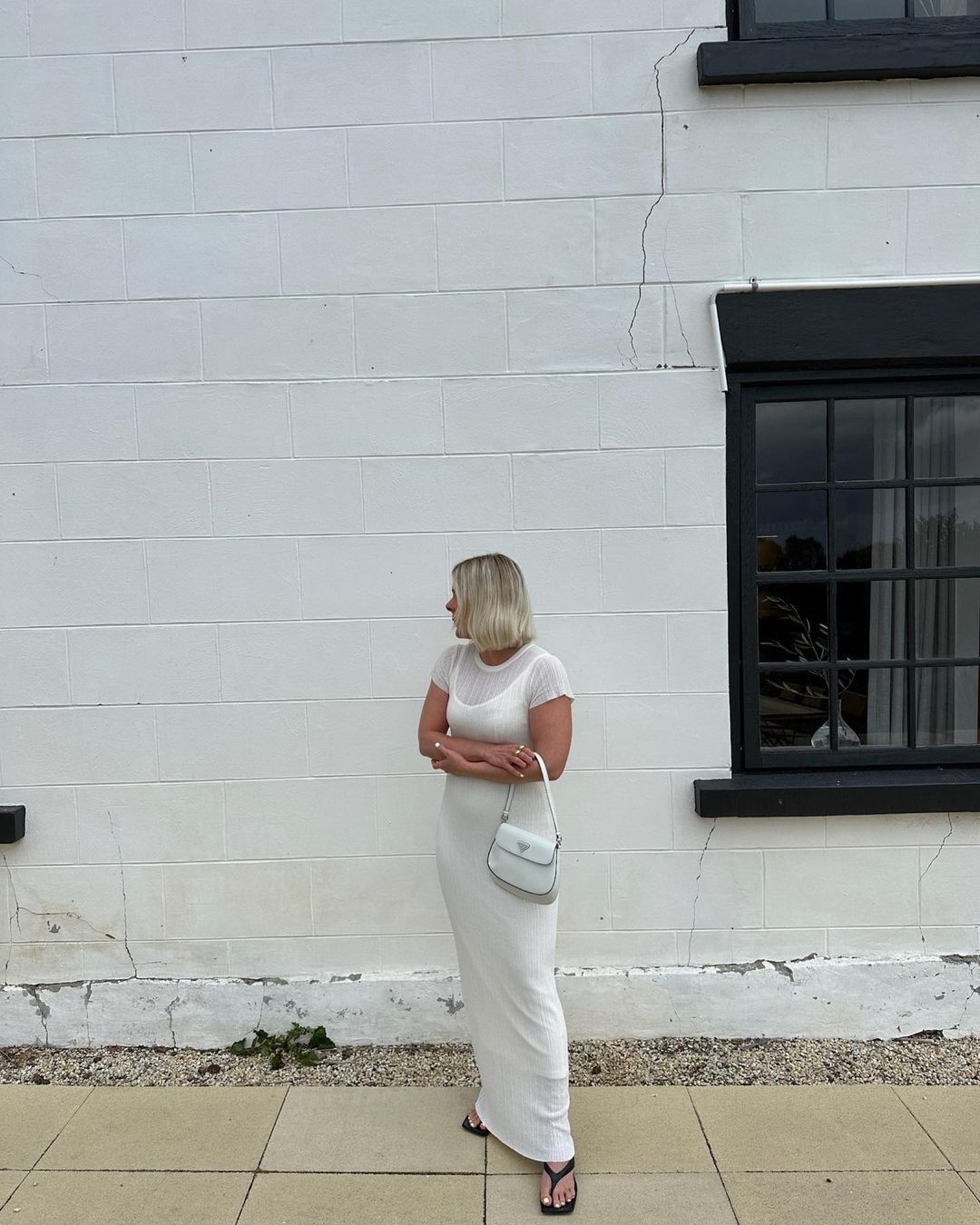 See Through Knitted Dress Casual Waist Tight Round Neck Big Pit Stripe Slimming Knitted Maxi Dress Women Bella Mia