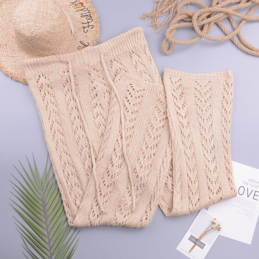 Hollow Out Cutout Out Hand Crochet Loose Wide Trousers Vacation Beach Pants Trousers Bella Mia