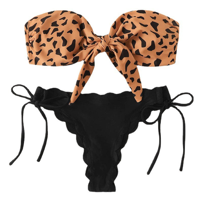 Leopard Print Split Swimsuit Women Lace Lace Sexy Bikini Bella Mia