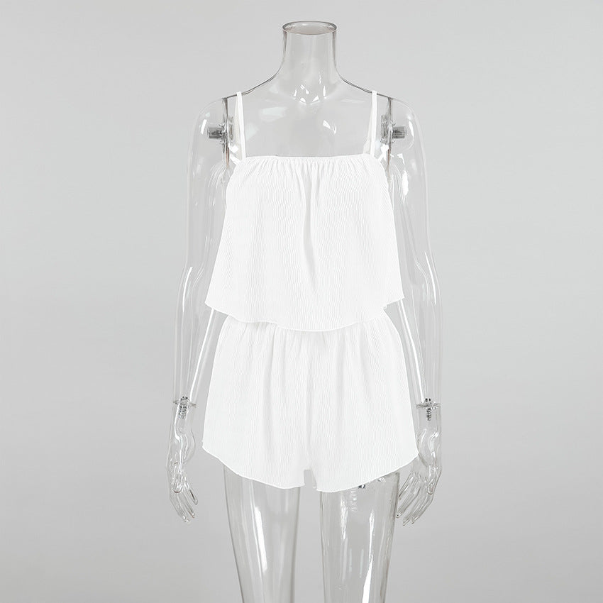 Thin Summer Pajamas Women Suspender Shorts Two Piece Set Sexy Stretch Soft Home Wear Bella Mia