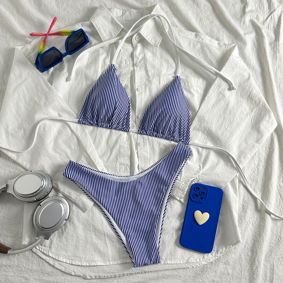 Split Swimsuit Sexy Women Fission Swimsuit Striped Printed Swimsuit Bella Mia