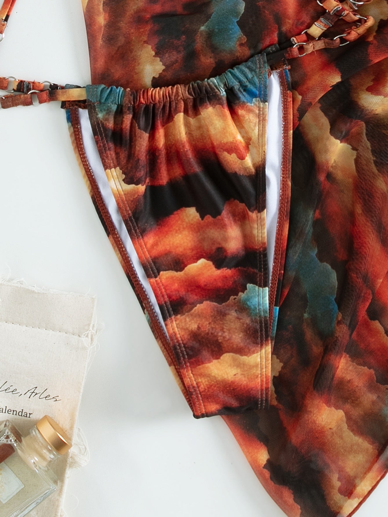 Gradient Printing Series with Net Hanfu Long Robe Sexy Three Piece Set Swimsuit Swimwear Women Bella Mia