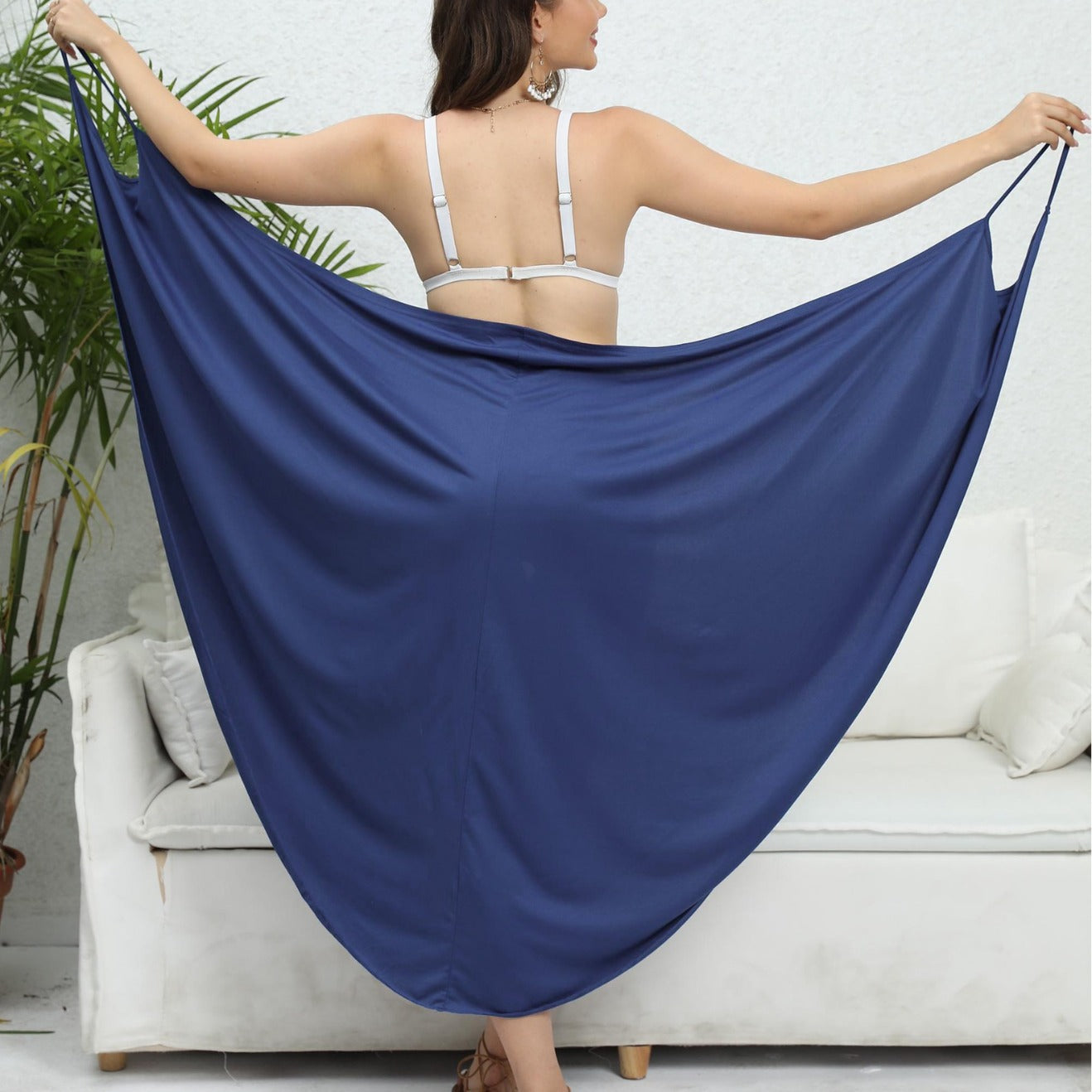 Women Shawl plus Size Women Clothes One Piece Irregular Asymmetric Beach Dress Multiple Wear Strap Dress Bella Mia