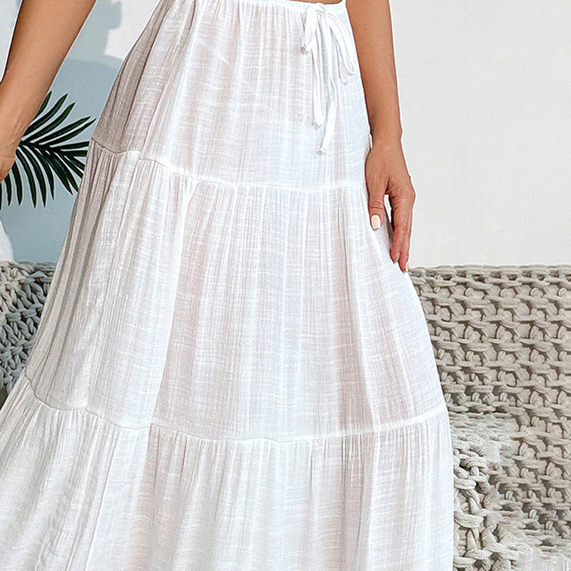 Women Casual Vacation Solid Color Pullover Bikini Swimsuit Outwear Skirt Bella Mia