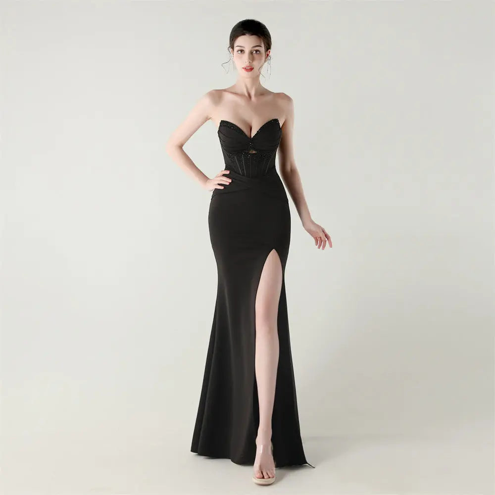 Boning Corset Lace up Waist Controlled Wrapped Chest Pleated Hollow Out Cutout out Cocktail Wedding Red Carpet Evening Dress Bella Mia