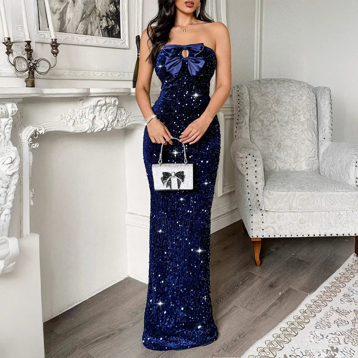 Women Elegant Evening Dress Tube Top Sexy Maxi Dress Bella Mia