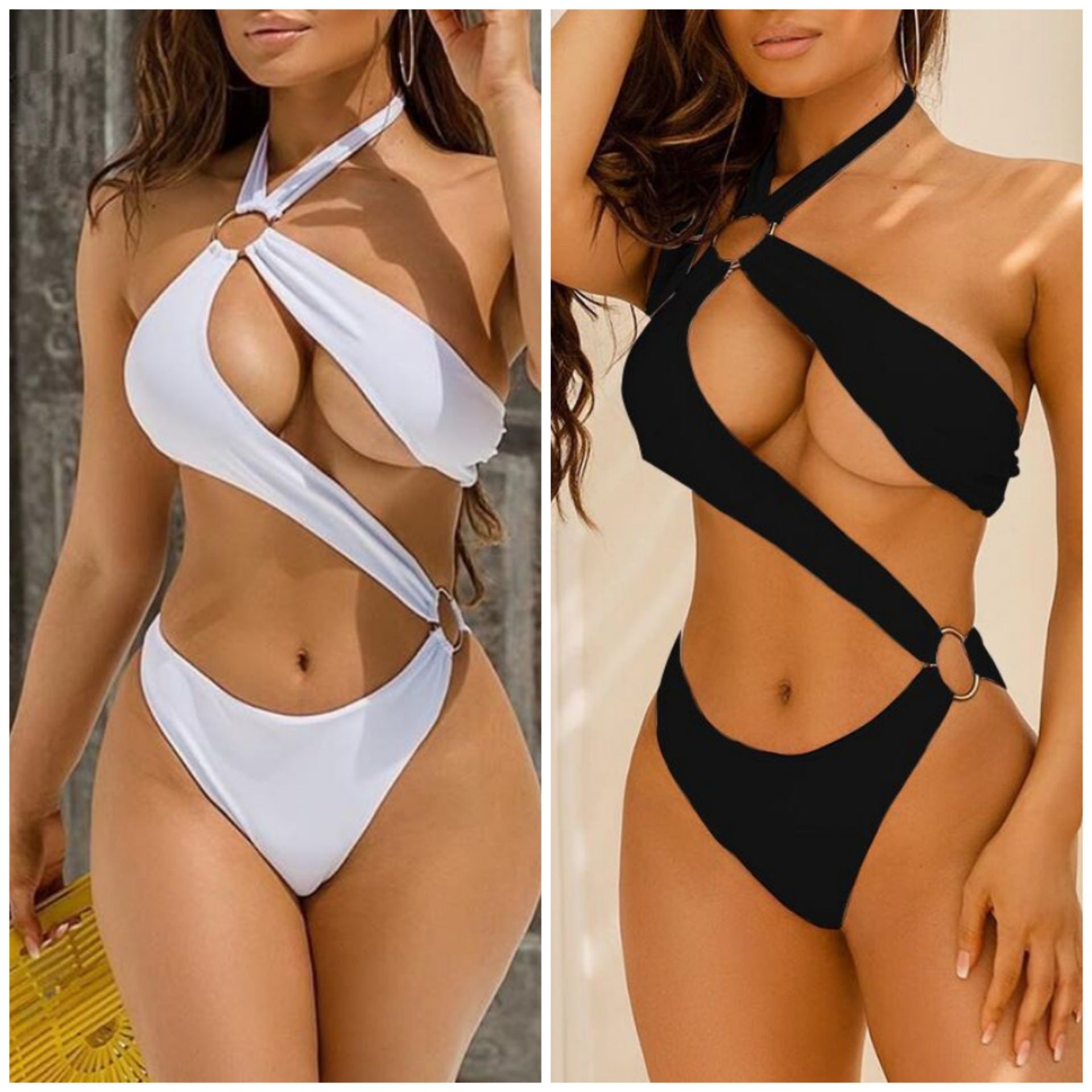 New Sexy Solid Color Multi-Color One-Piece Bikini Swimsuit Bella Mia