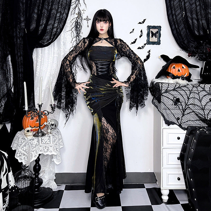 Autumn Elegant Lace Batwing Sleeve Irregular Asymmetric Overhaul Waistcoat Top Women Bella Mia