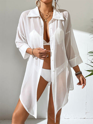 Women Clothing Shirt Blouse Women Chiffon Polo Casual