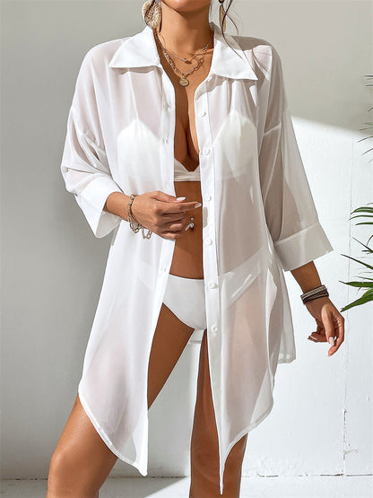 Women Clothing Shirt Blouse Women Chiffon Polo Casual