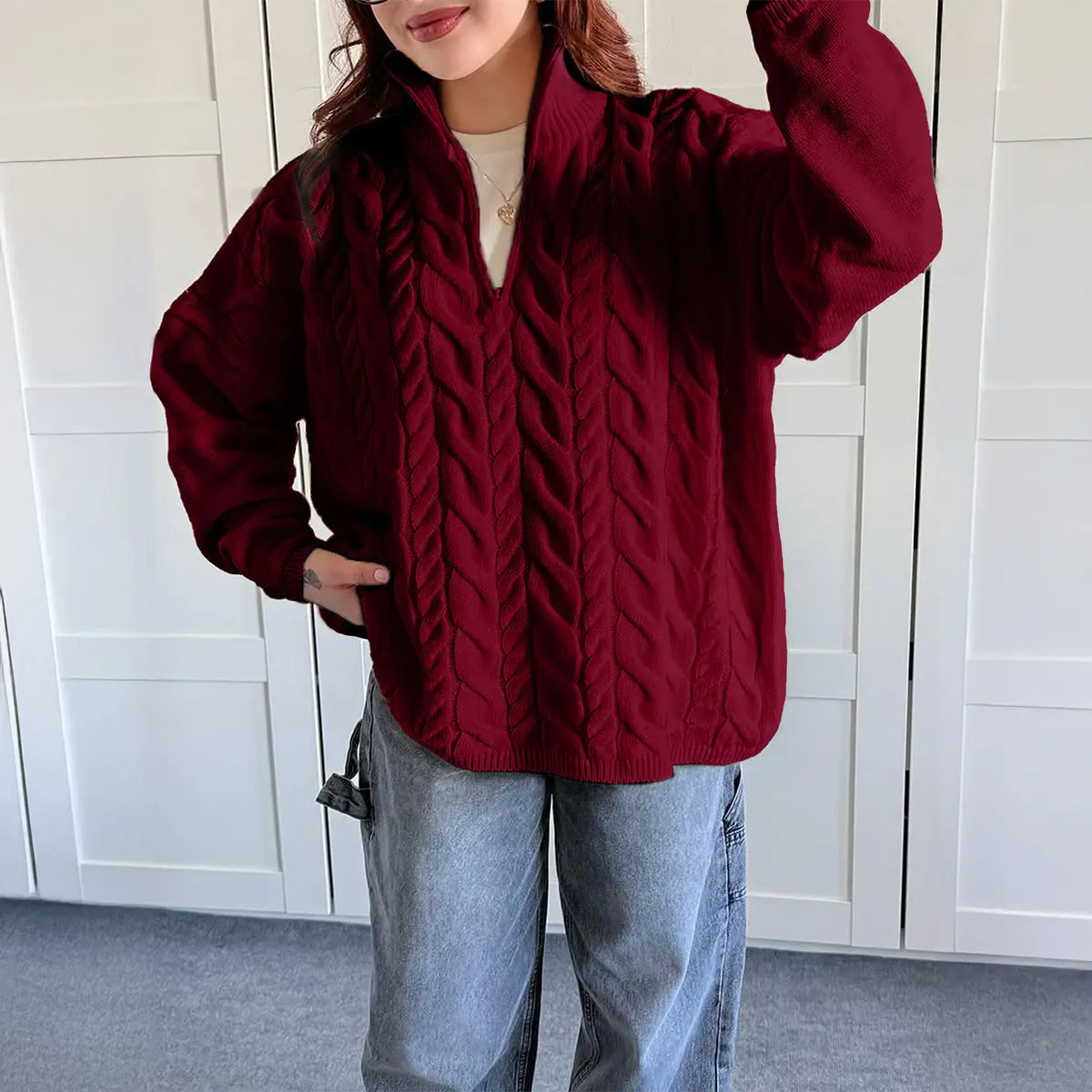 Casual Vacation Wool Solid Color Long Sleeve Sweaters Women Clothing Autumn Winter Bella Mia