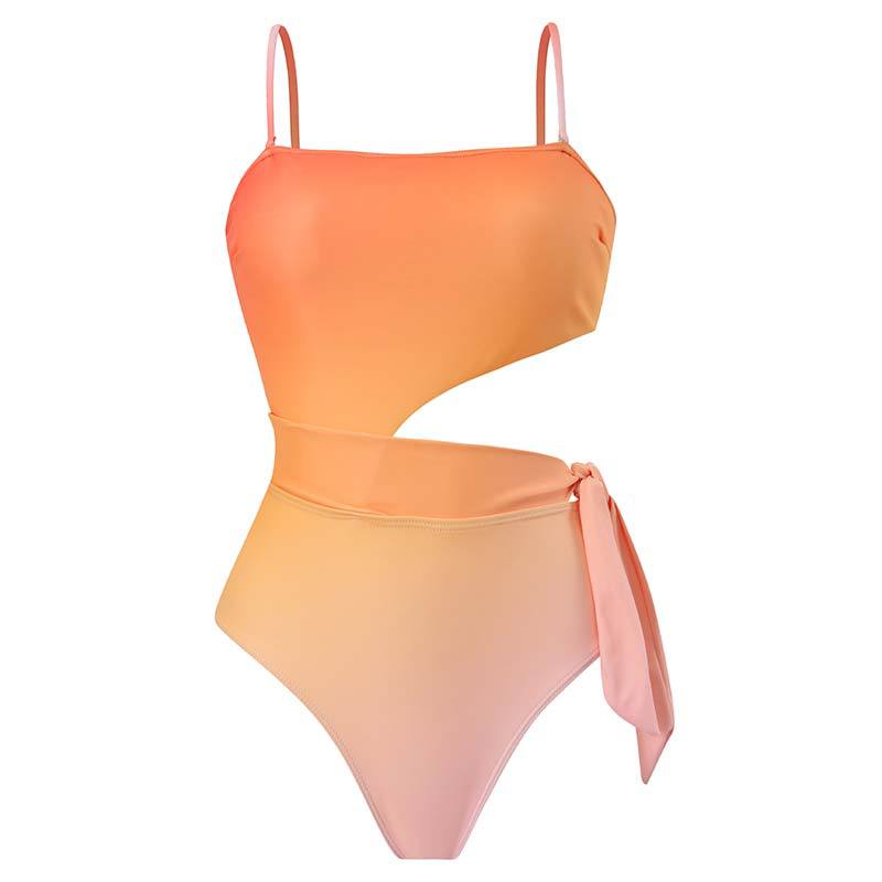 One Piece Swimsuit Women Skinny Slimming Retro Tied Swimsuit Suit Chiffon Swimsuits Bella Mia