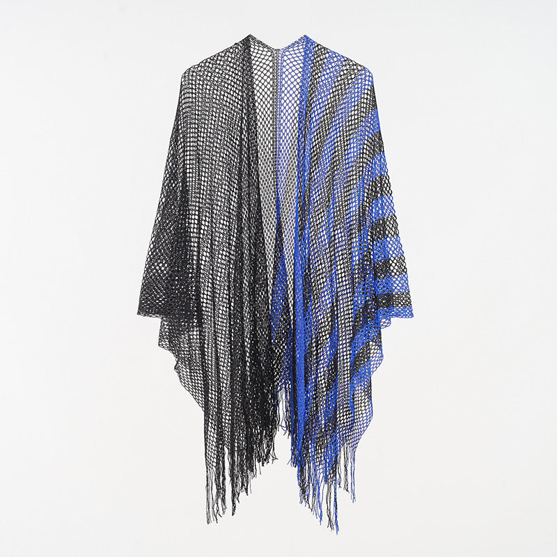 Sexy Mesh Sunscreen Striped Sunscreen Shawl Scarf Women Shawl Bella Mia