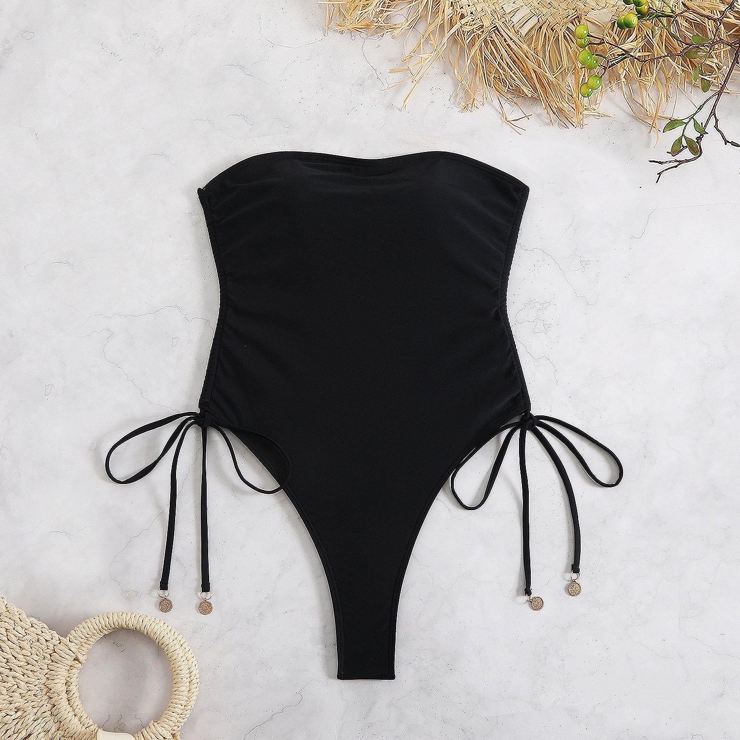 One Piece Swimsuit Women Tube Top Sexy High Sense Spring Bathing High Elasticity Swimsuit Bella Mia