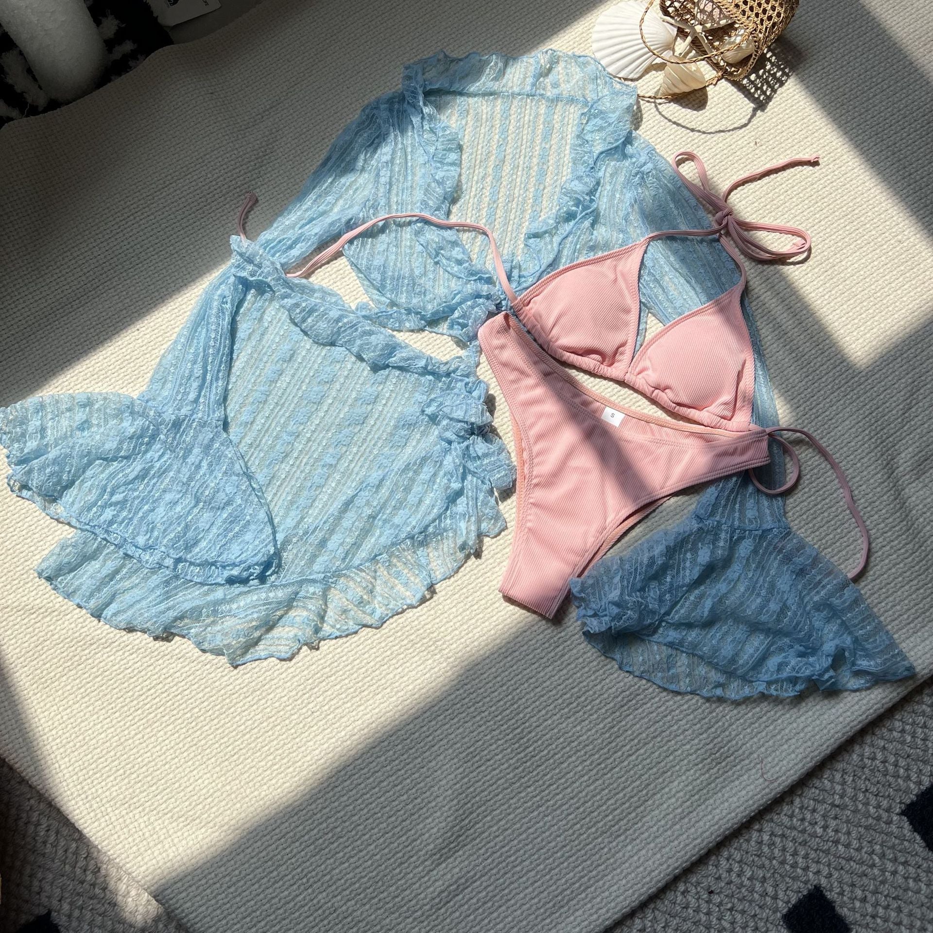 Sexy Lace Mesh Four Piece Swimsuit Bikini Bella Mia