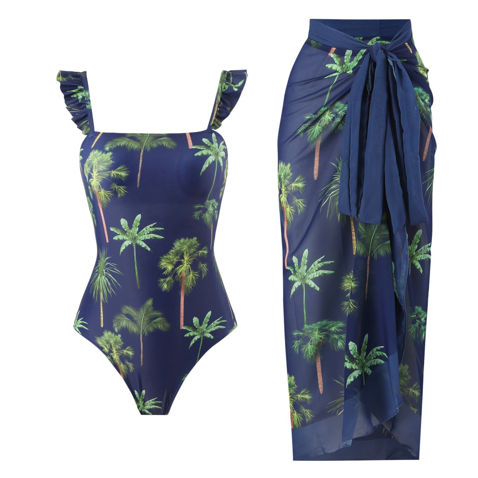 Printed One Piece Women Swimwear Suit European French Retro Covering Belly Thin Bella Mia
