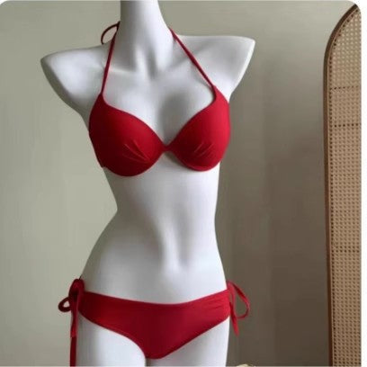 Spring Vacation Beach Bikini Swimsuit Women Steel Bracket Gathered Sexy Three Point Swimsuit Three Piece Sets Bella Mia