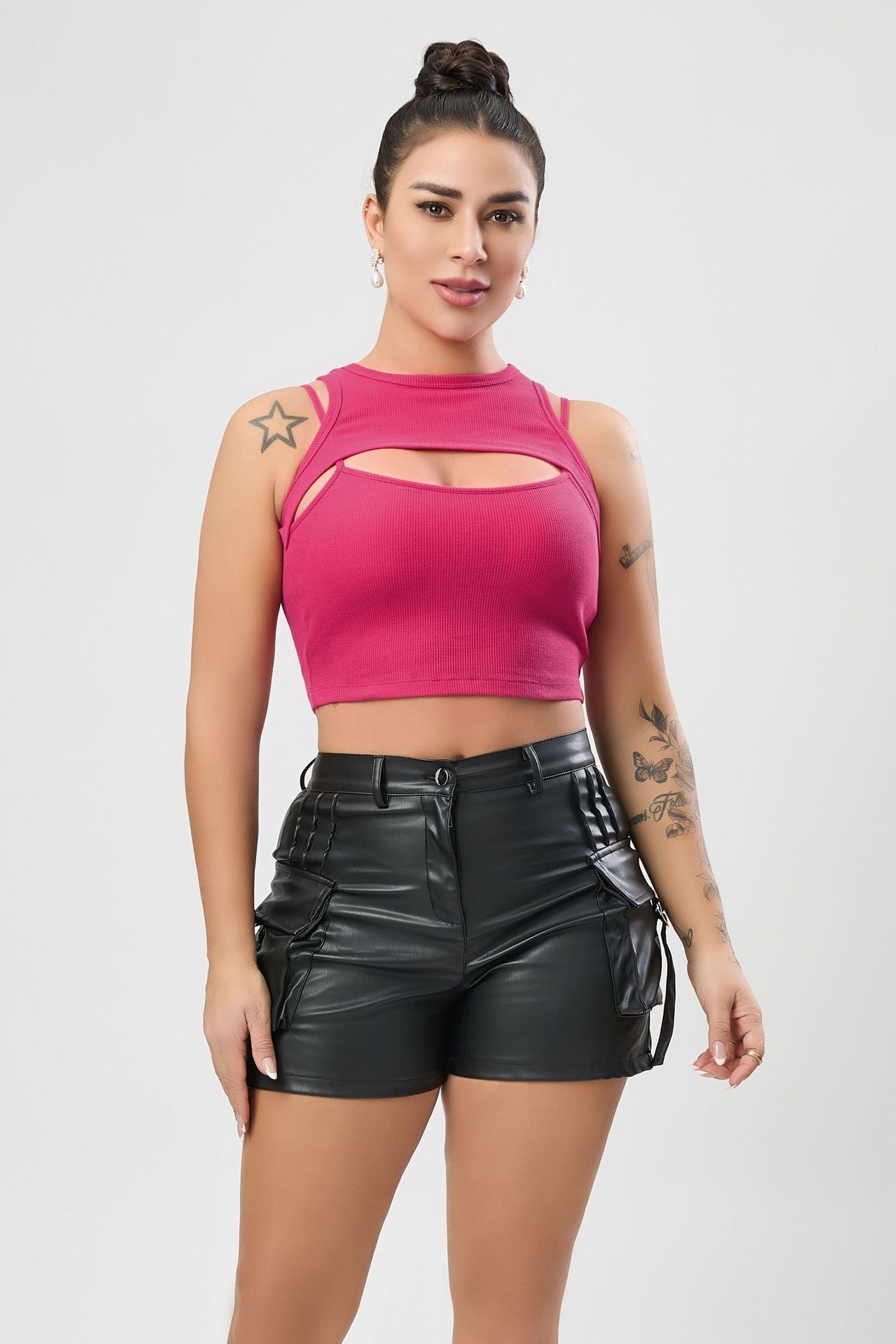 Multi Color Sexy Stretch Hollow Out Cutout Vest Women Sexy Design Blouse Slim Women Clothing Bella Mia