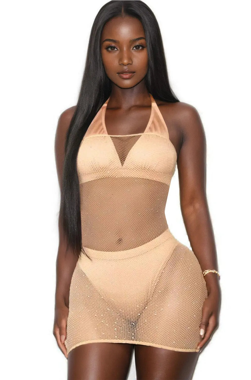 Strapless Mesh Chemise 3wishes.com