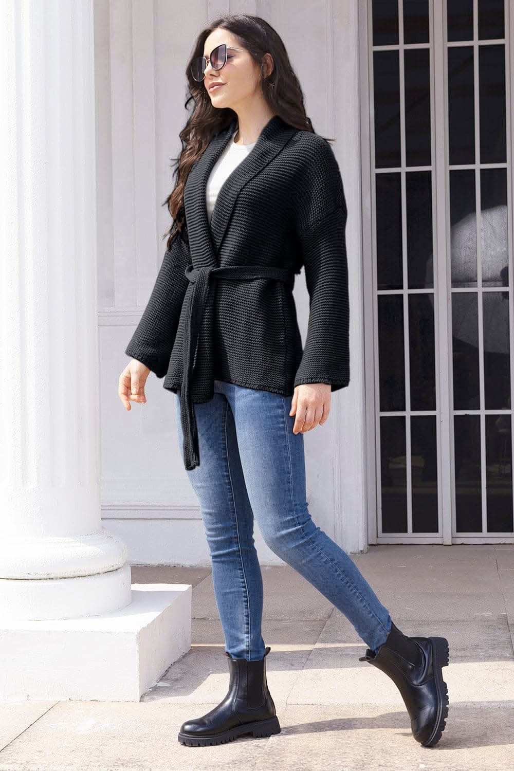 Open front long sleeve cardigan - Love Salve 