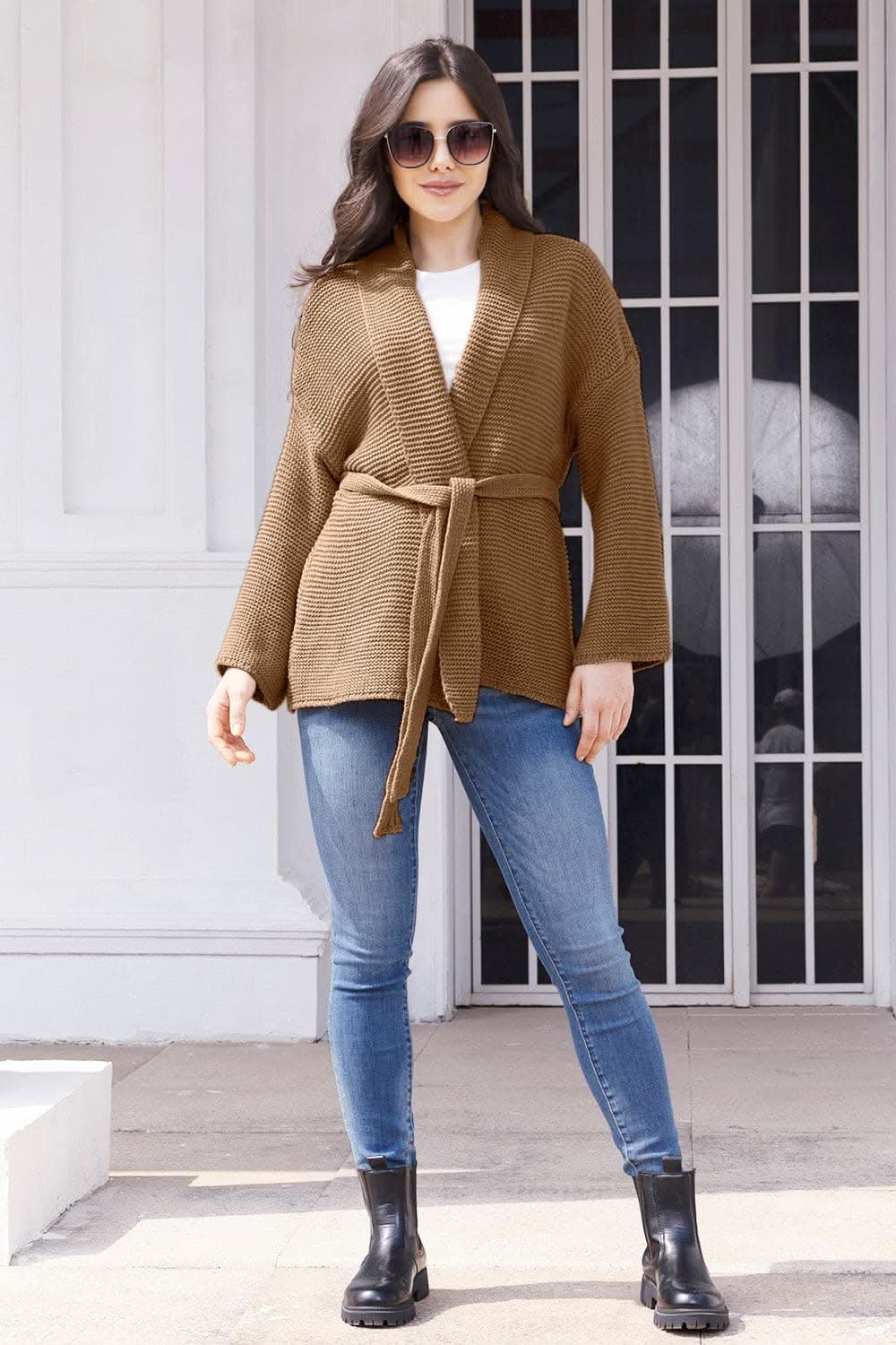Open front long sleeve cardigan - Love Salve 