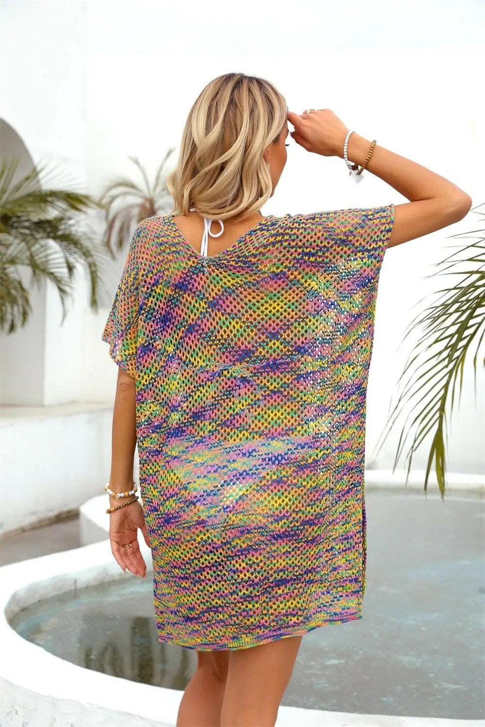 Openwork sheer cover-up with contrast detailing - Love Salve 