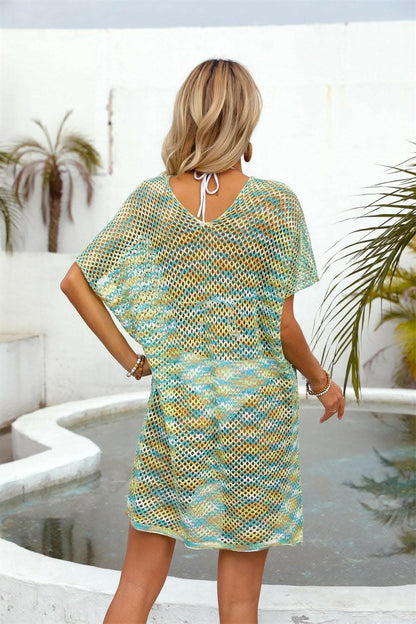 Openwork sheer cover-up with contrast detailing - Love Salve 
