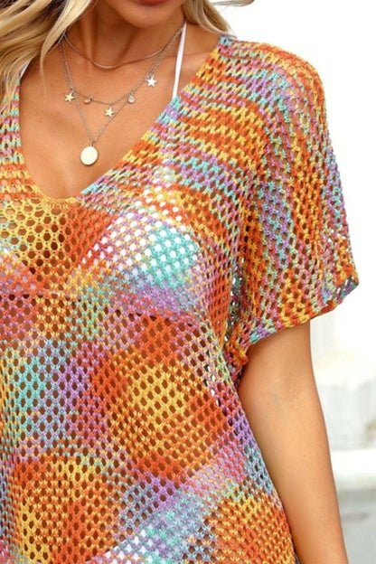 Openwork sheer cover-up with contrast detailing - Love Salve 