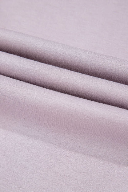 Orchid Petal Drawstring Waist Satin Stripe Patch Straight Leg High Waist Pants - Love Salve 