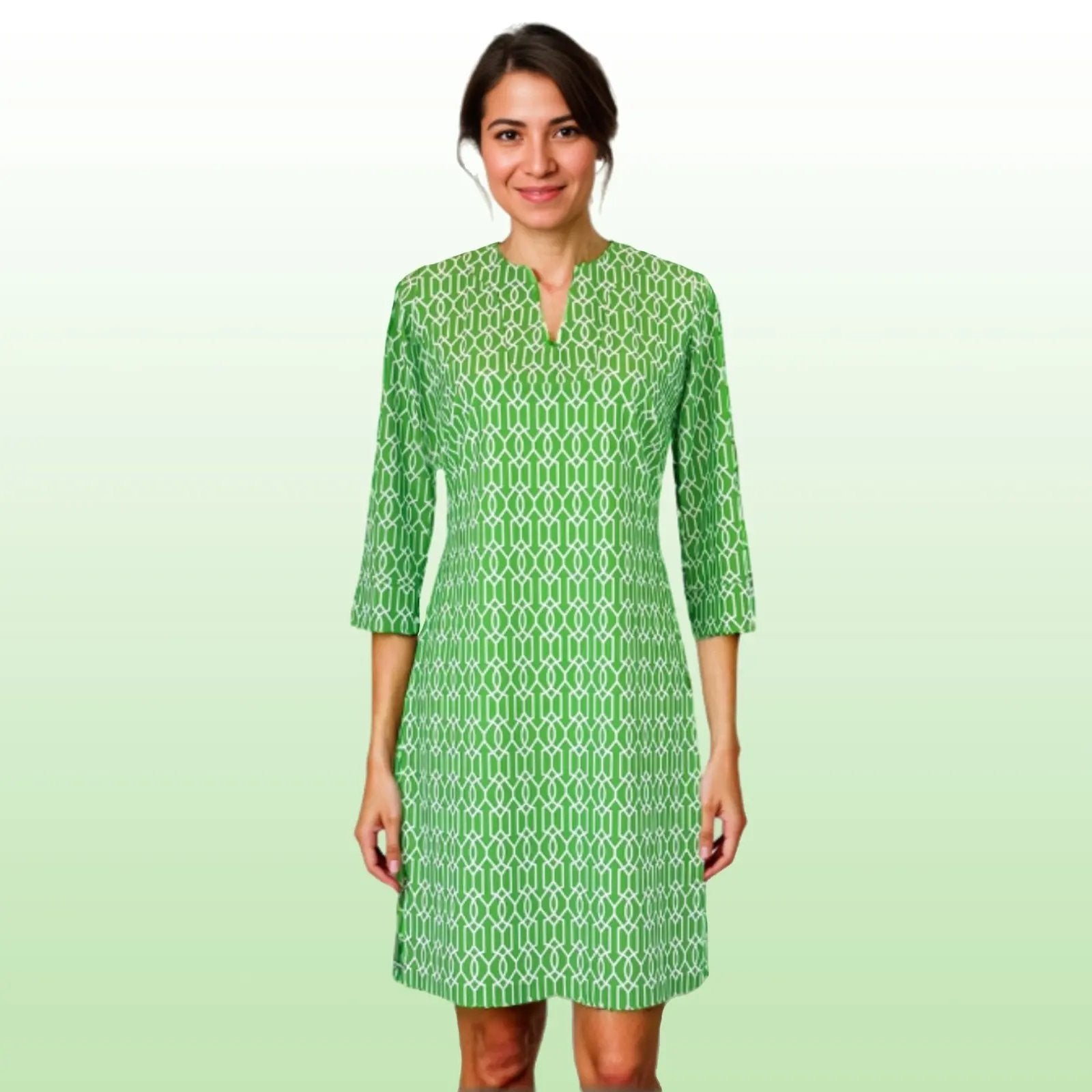 Vero Beach Tunic Dress Cupid's Arrow Shamrock And White Katherine Way