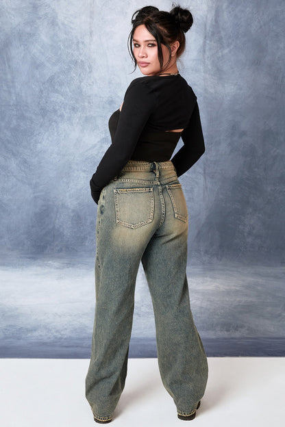 YMI JEANS: Wide Leg Denim Jeans