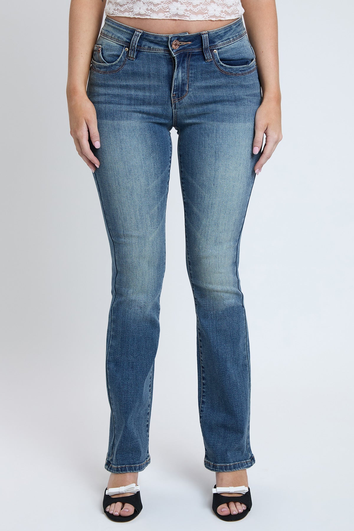 Women's WannaBettaButt Mid Rise Bootcut Jeans YMI JEANS