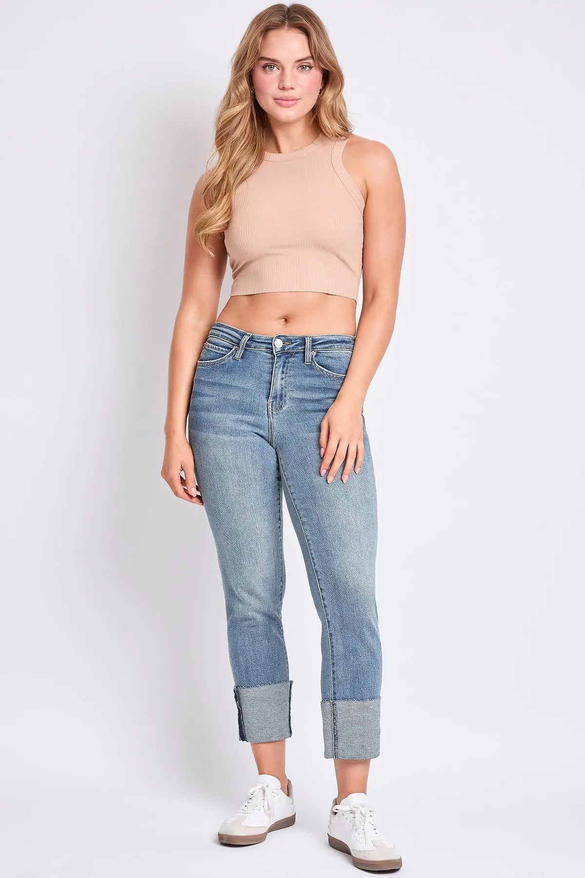 Women's Luxe Dixie High Rise Mega Cuff Straight YMI JEANS