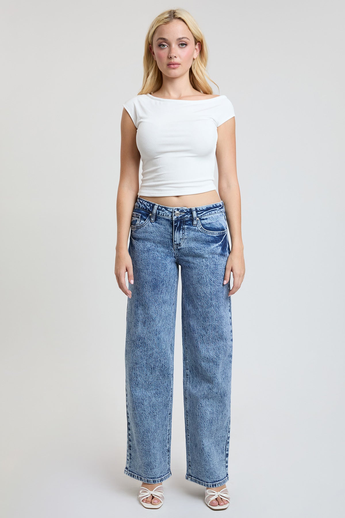 YMI JEANS Women's Wide Leg Luxe Britney Jeans - Detail View