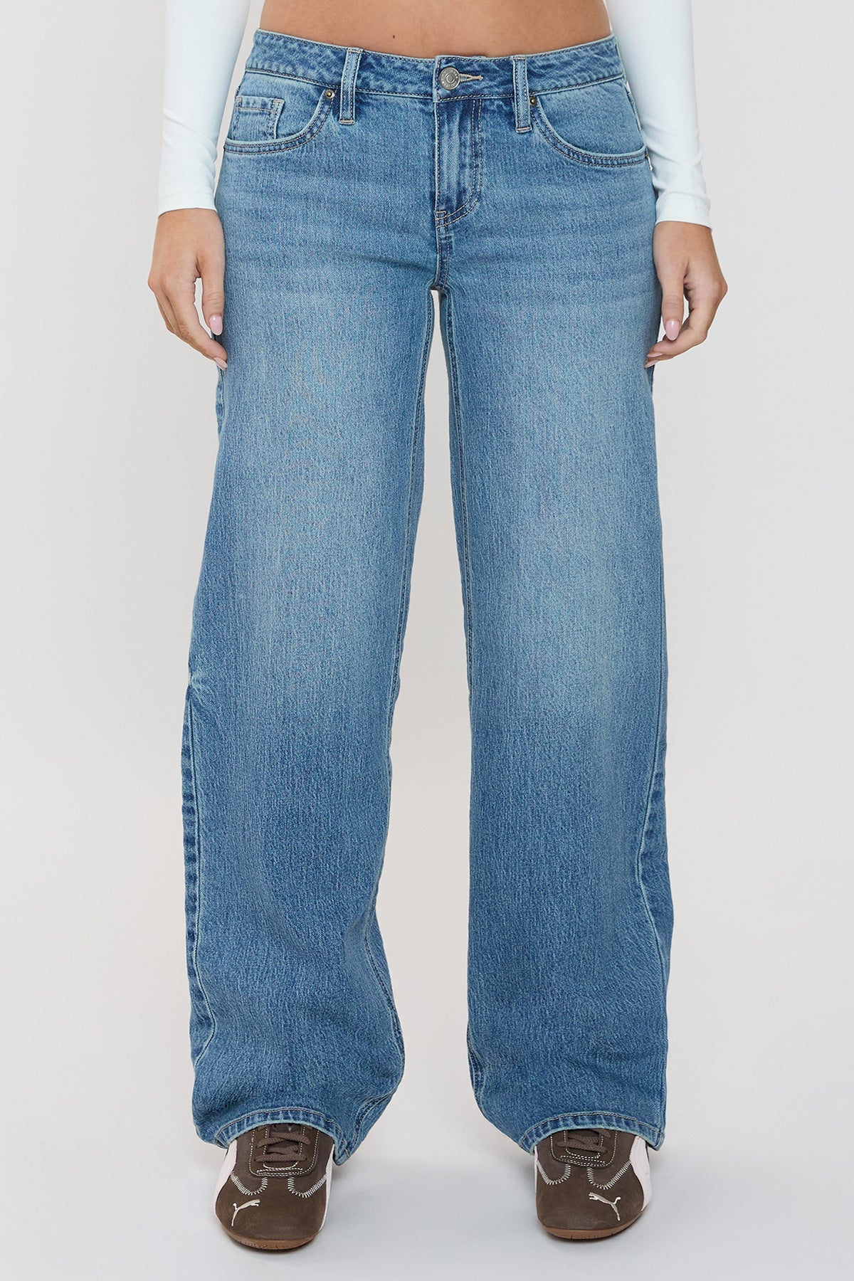 Women's Luxe Britney Wide Leg Jeans YMI JEANS