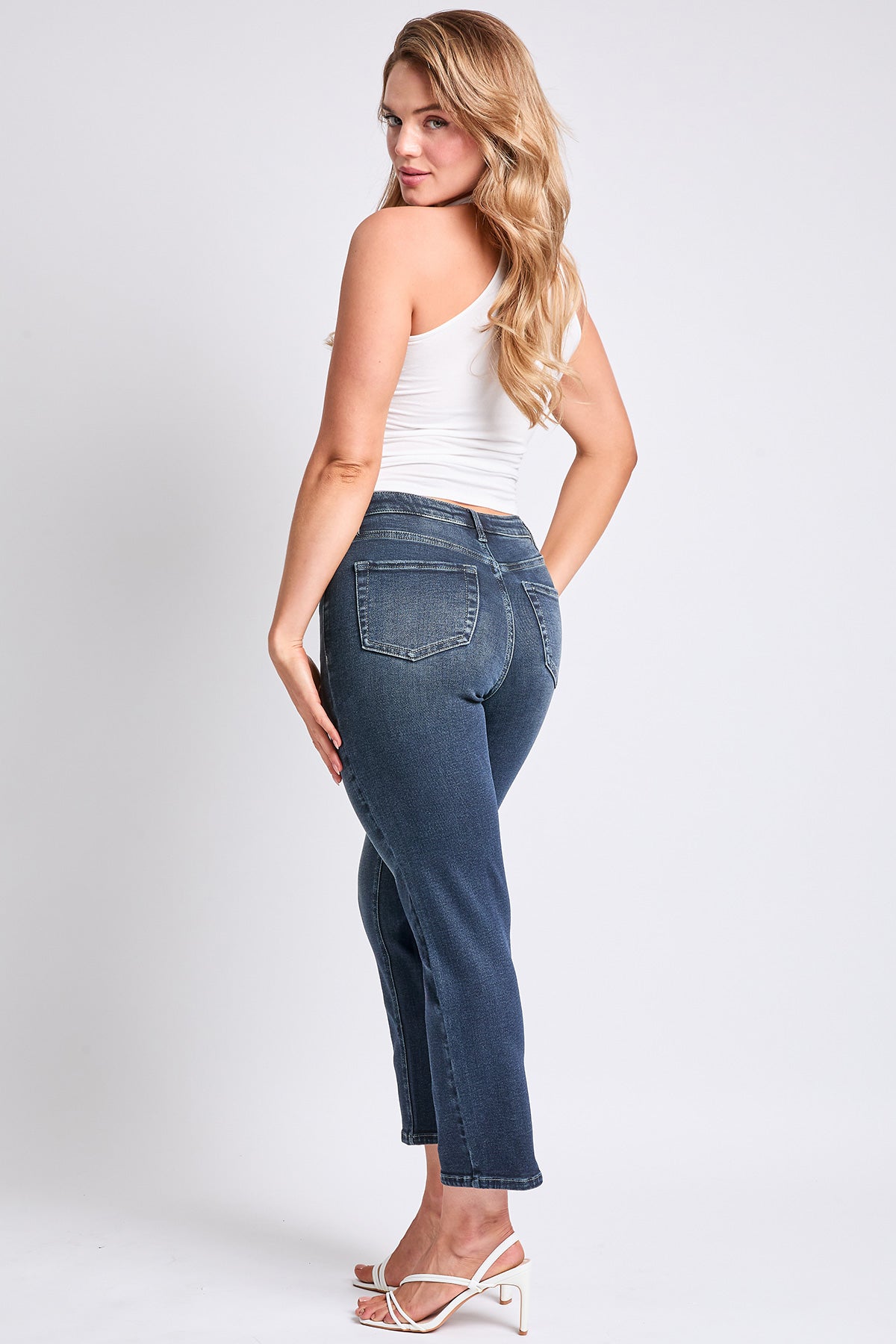 Women's Luxe High Rise Vintage Stretch Straight  Jeans YMI JEANS