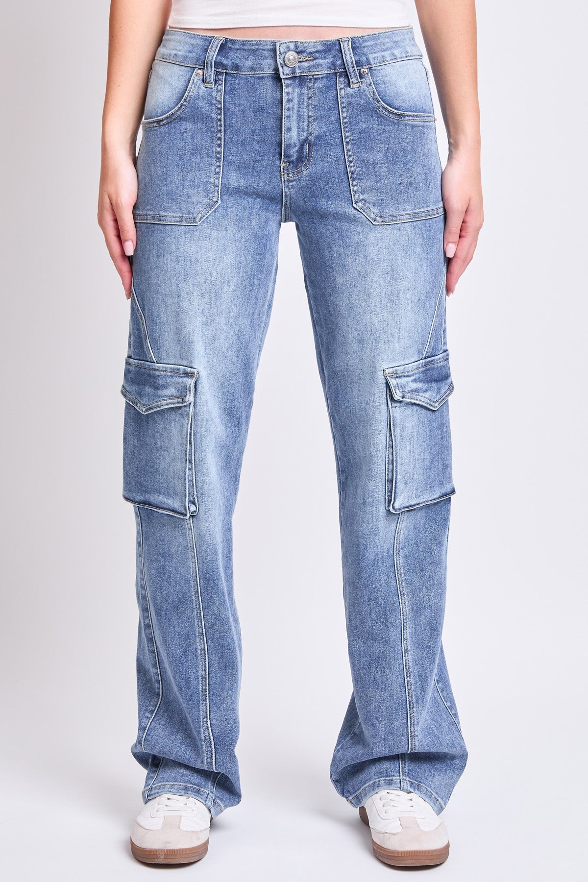 Women's High Rise Skater Cargo Jeans YMI JEANS