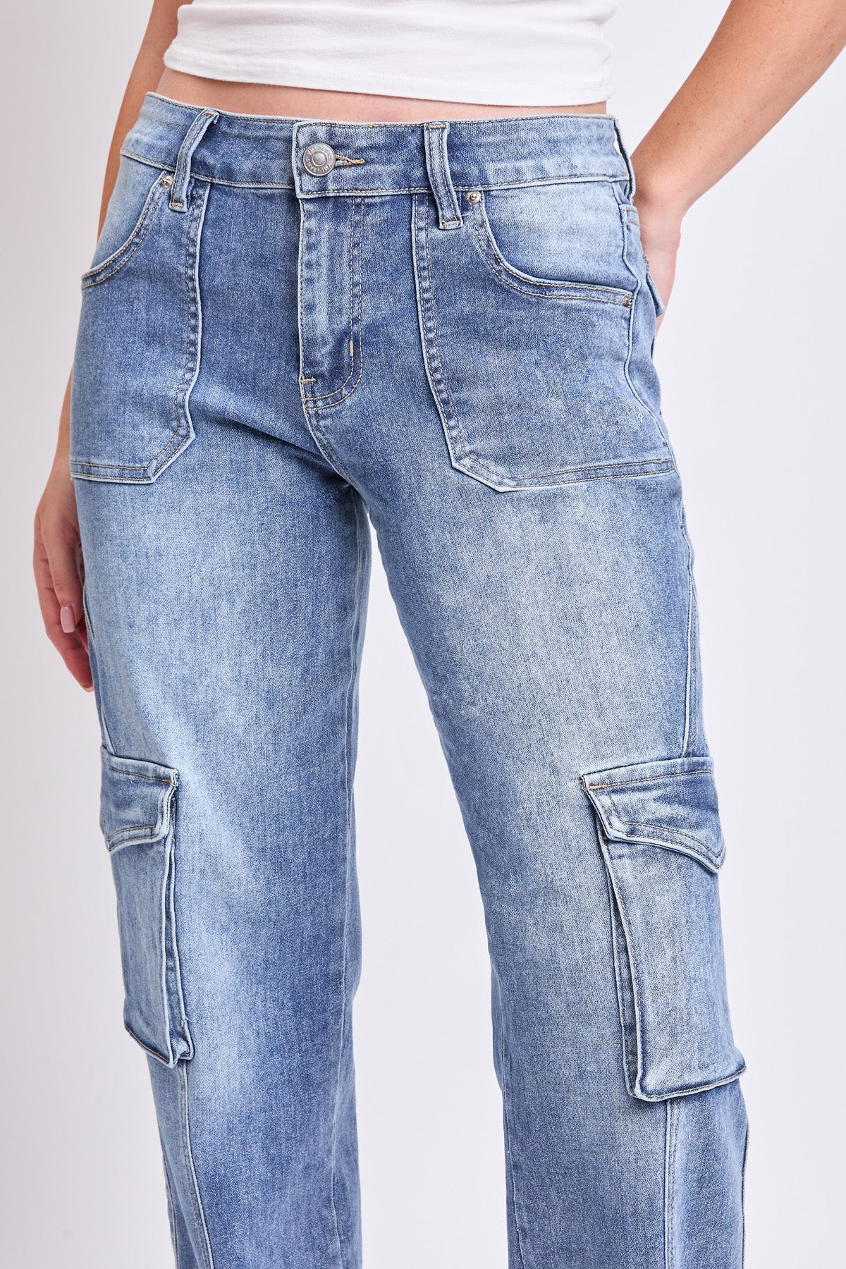 Women's High Rise Skater Cargo Jeans YMI JEANS