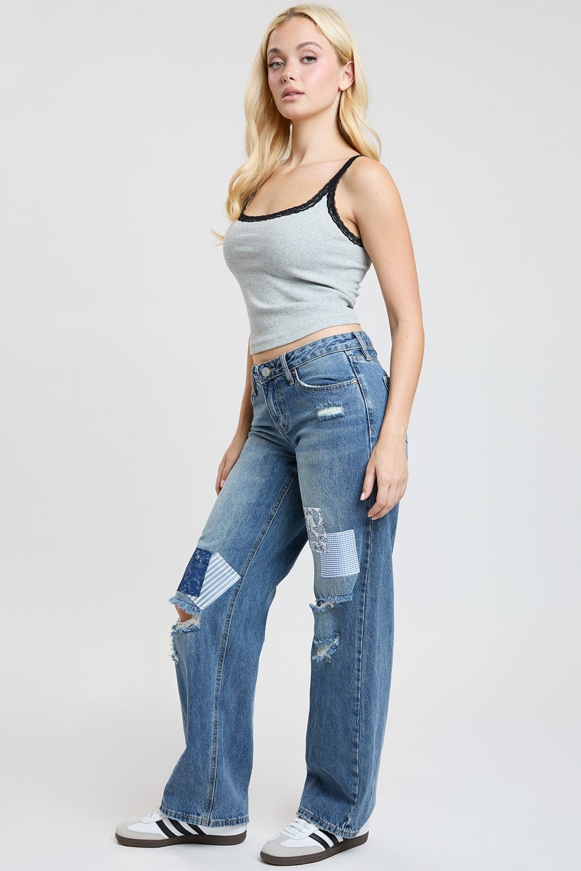 Women's Britney Patchwork Wide Leg Jeans YMI JEANS