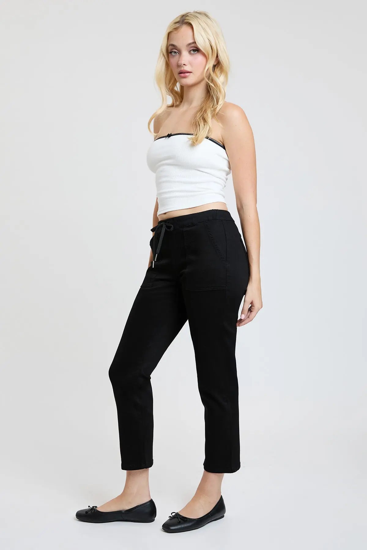 Women's High Rise Pull On Straight Jogger YMI JEANS