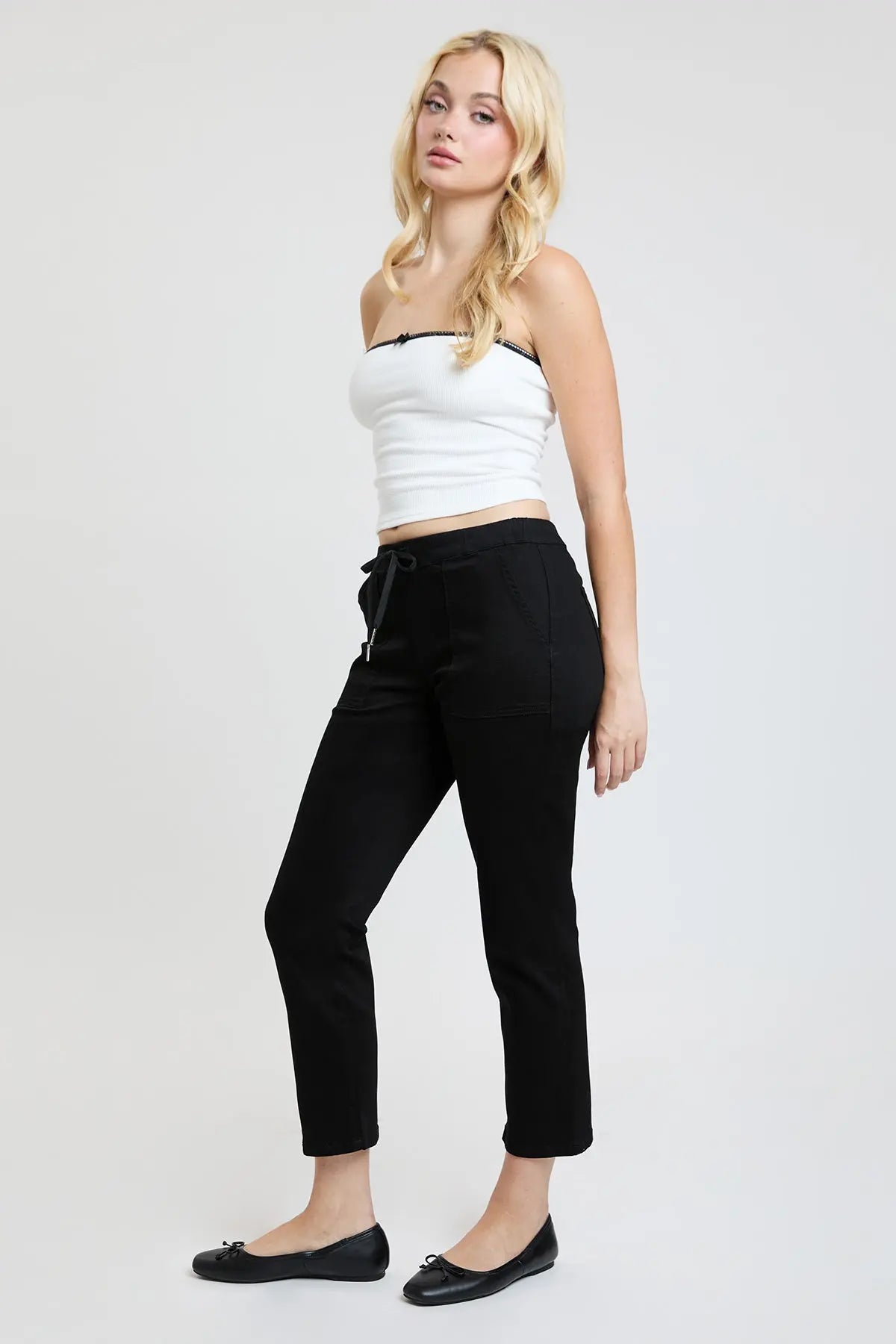Women's High Rise Pull On Straight Jogger YMI JEANS