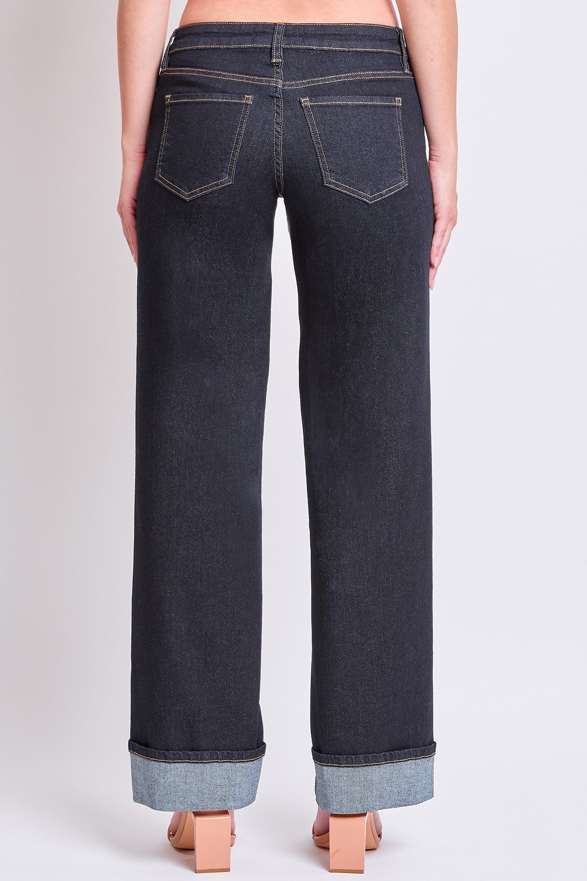 Women's Britney Low Rise Wide Leg Cuff Jeans YMI JEANS