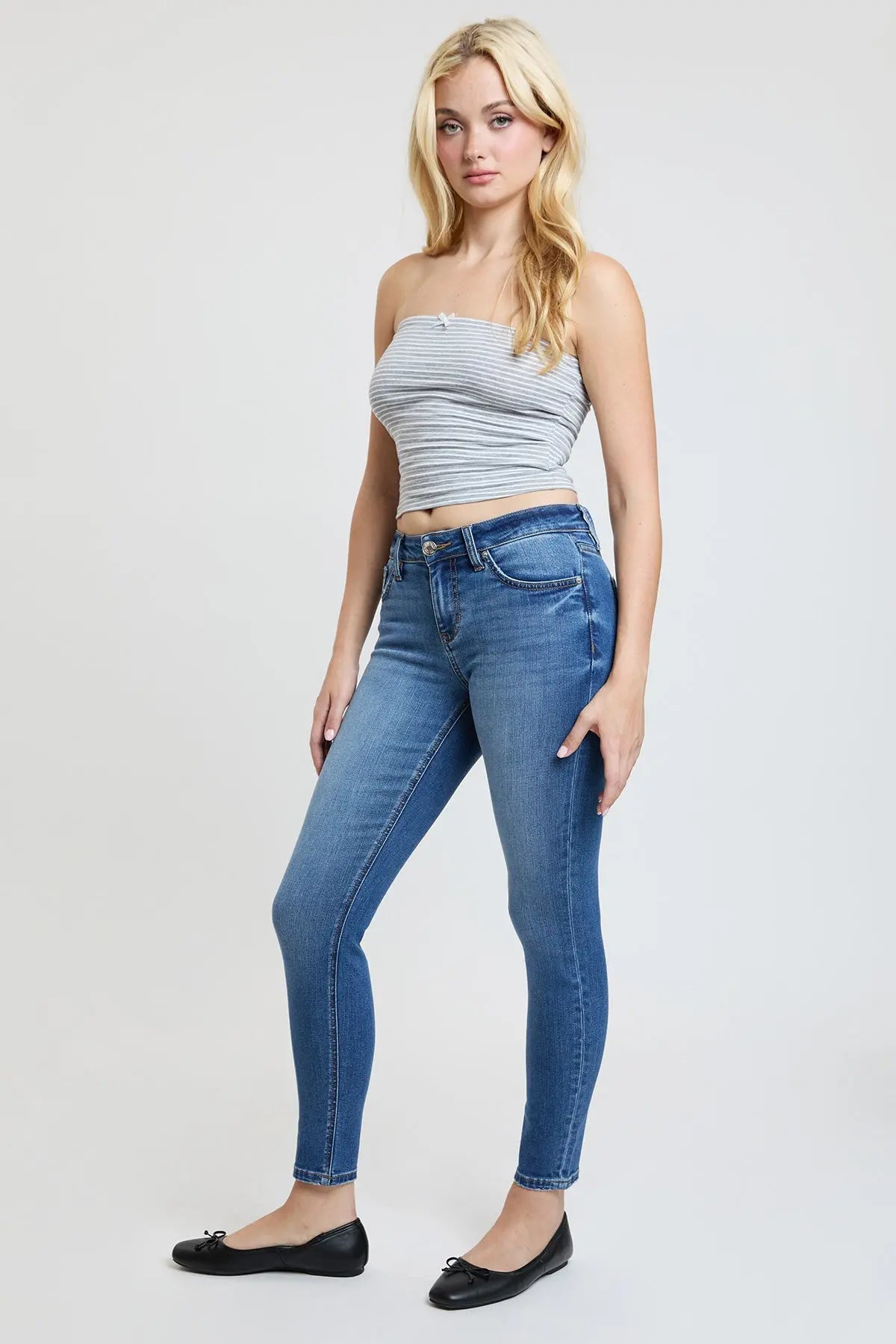 Women's Super Soft Mid Rise Skinny Jeans YMI JEANS